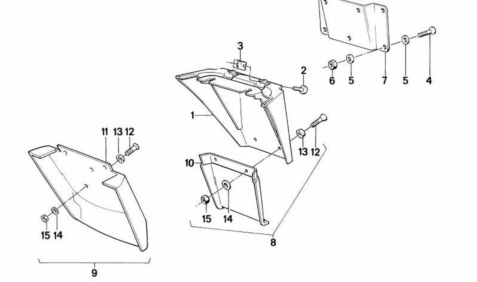 Soporte de placa de matrÃcula OEM 46621450472 para motos BMW K100, K75, RS, RT, LT. Original BMW Motorrad.
