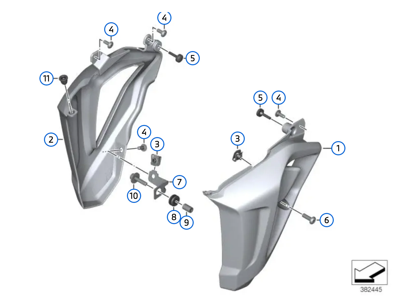 Soporte de revestimiento derecho OEM 46638546242 para motos BMW F800R (K73). Original BMW Motorrad. - Image 2