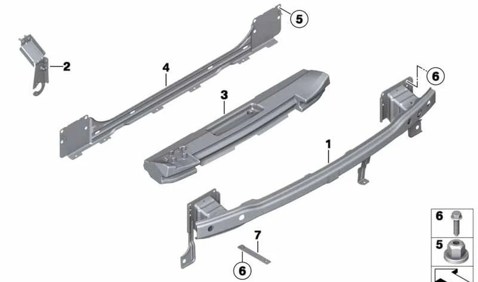 Soporte delantero OEM 51127336491 para MINI R56 LCI, Cabrio R57 LCI, Coupé R58, Roadster R59. Original MINI.