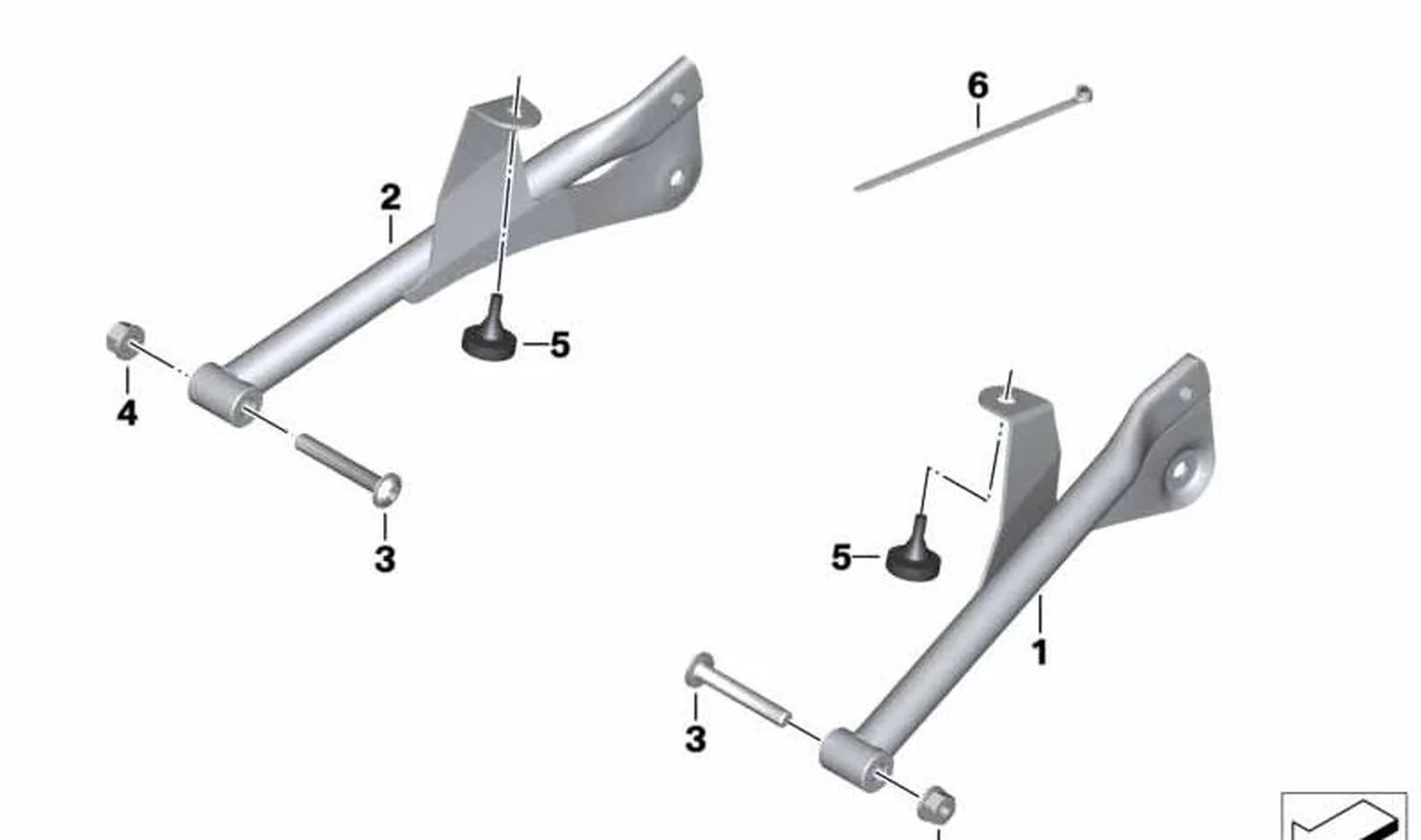 Soporte faro adicional LED izquierda OEM 77518526539 para motos BMW F800GS Adventure K75. Original BMW Motorrad.