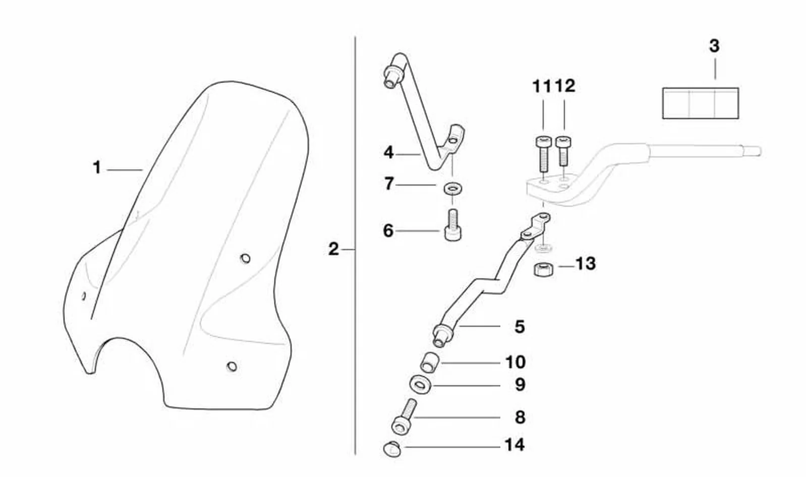 Soporte inferior derecho OEM 46632317444 para motos BMW R1100R, R850R. Original BMW Motorrad.