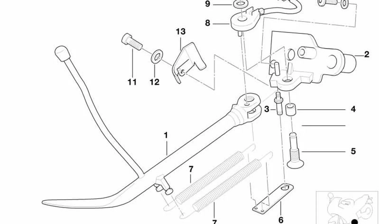 Soporte izquierdo OEM 46532331558 para motos BMW R 850 C, R 1200 C, R 1200 C Montauk... y más. Original BMW Motorrad.
