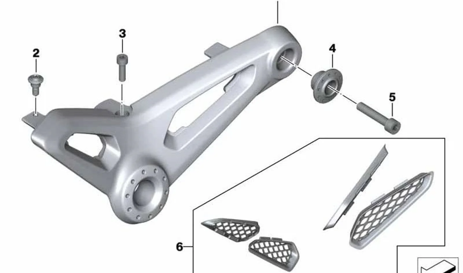 Soporte lateral derecho del asiento del conductor OEM 46638404120 para motos BMW R nineT, R nineT Pure, R nineT Scrambler, R nineT Racer, R nineT Urban G/S Original BMW Motorrad