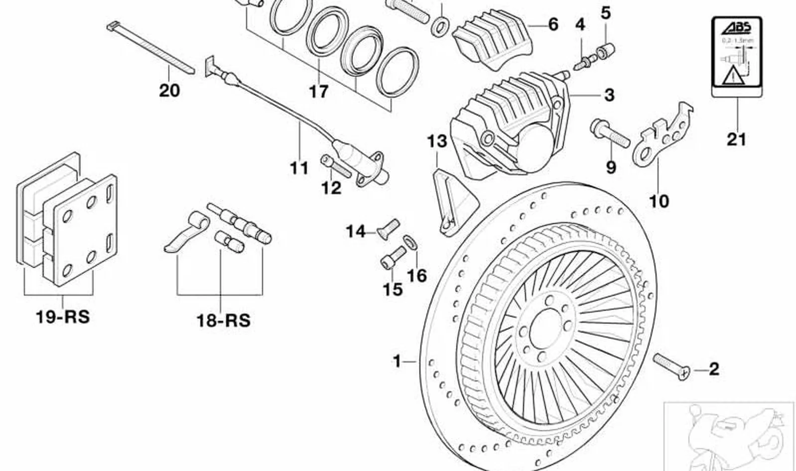 Soporte OEM 34511458399 para motos BMW K1200GT, K1200RS, K75, K100... y más. Original BMW Motorrad.