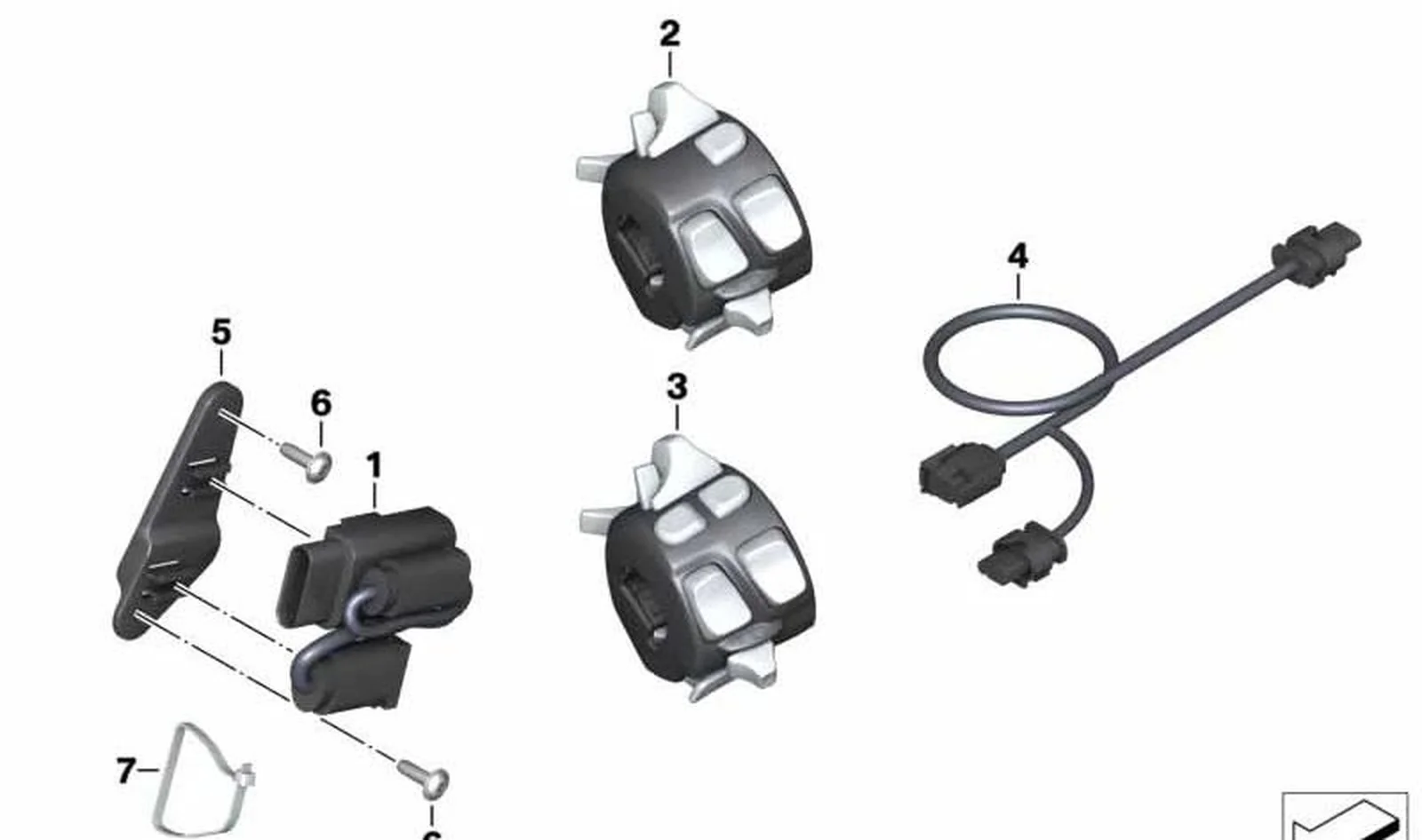 Soporte OEM 61317703795 para BMW Motorrad K1600 GT, K1600 GTL (K48) con motor 6Zyl y transmisión manual. Original BMW Motorrad.