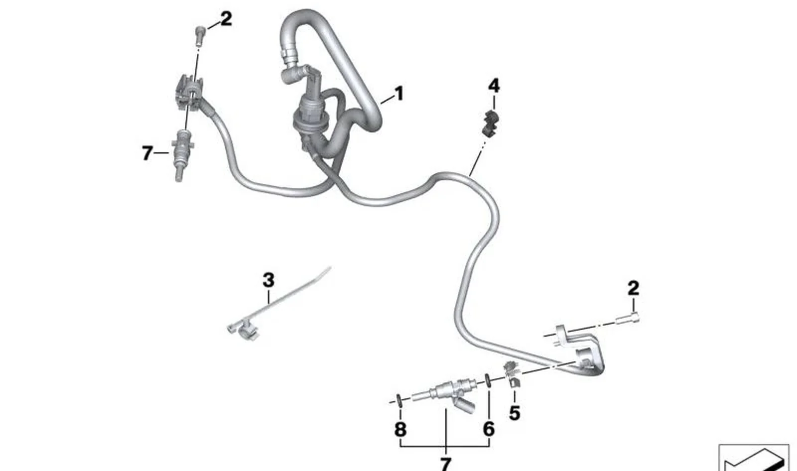 Soporte para tubo flexible rotatorio OEM 13537678967 para motos BMW R nineT, R 1200 GS Adventure, S 1000 XR... y más. Original BMW Motorrad.