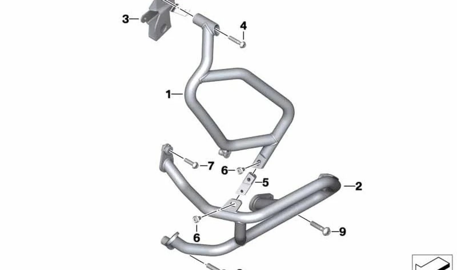 Soporte protección depósito izquierdo OEM 46638538037 para BMW R 1200 GS Adventure, R 1250 GS Adventure. Original BMW Motorrad.