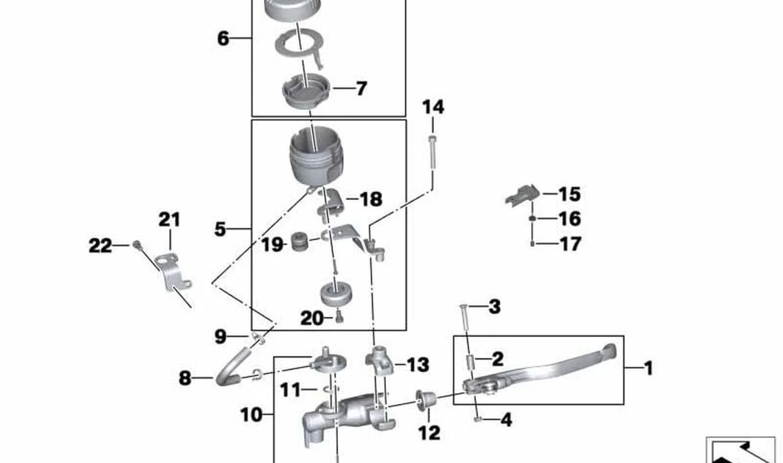 Soporte recipiente de compensación OEM 32727719817 para motos BMW F 650 GS, F 800 GS, F 800 R. Original BMW Motorrad.