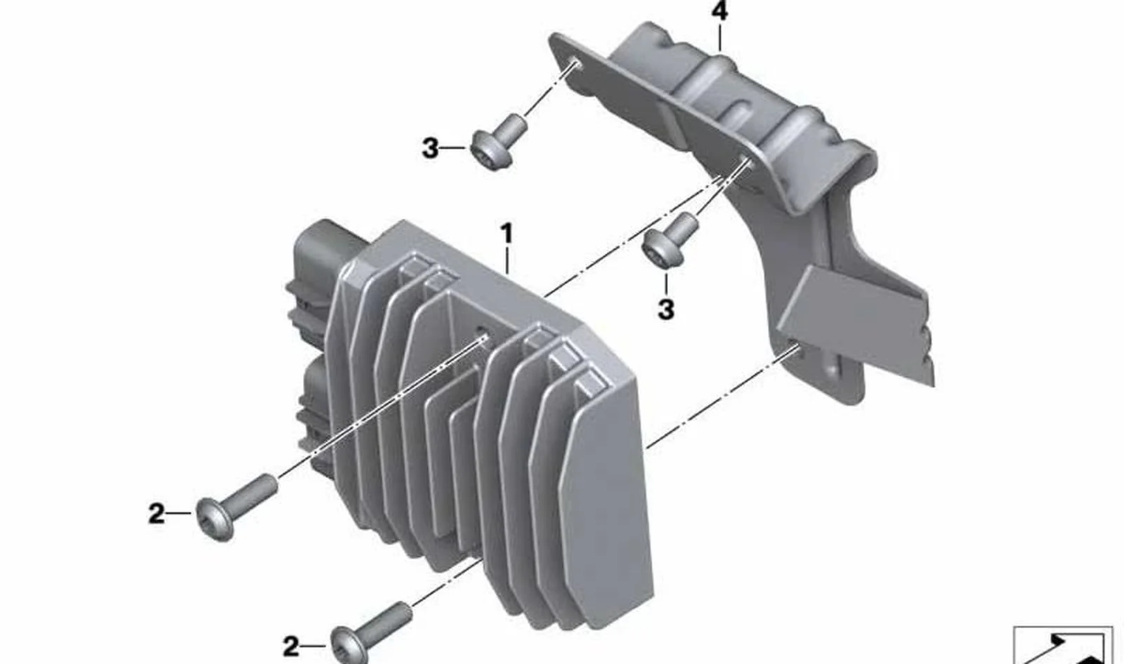 Soporte regulador de alternador OEM 12317714323 para motos BMW HP4, S 1000 RR. Original BMW Motorrad.