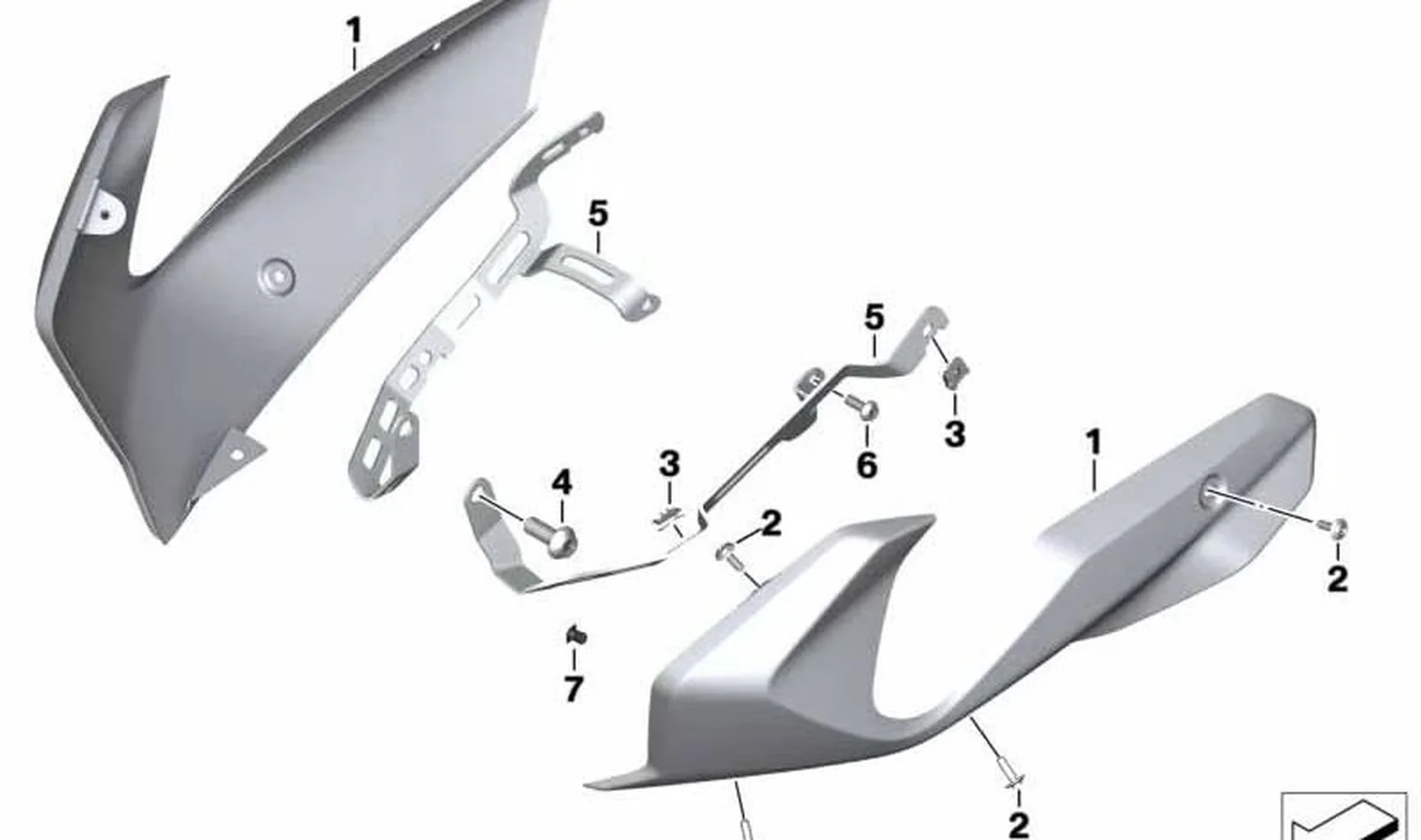Spoiler de motor izquierdo en acero inoxidable OEM 46631540815 para motos BMW R1250R, R1250RS. Original BMW Motorrad.