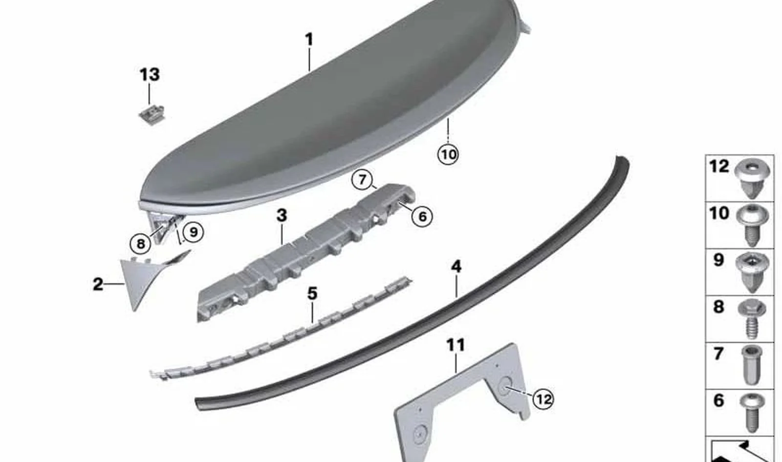 Spoiler trasero imprimado OEM 51627375855 para MINI F56 Cooper, Cooper D, Cooper S... y más. Original MINI. - Image 5