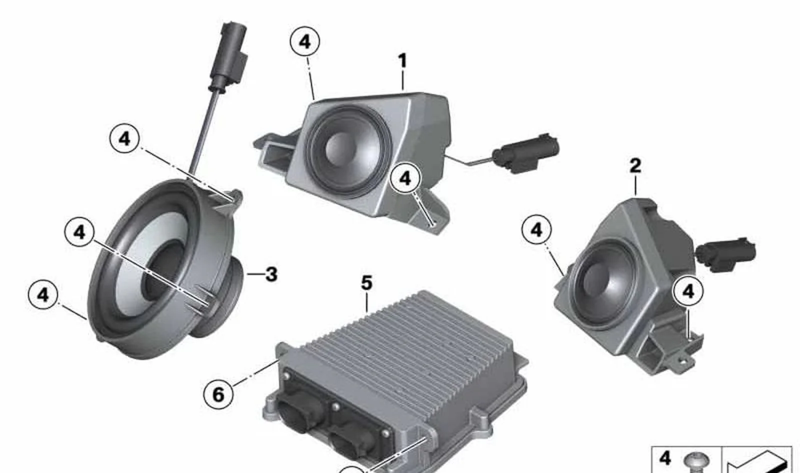 Subwoofer delantero OEM 65131542090 para motos BMW K 1600 Bagger. Original BMW Motorrad.