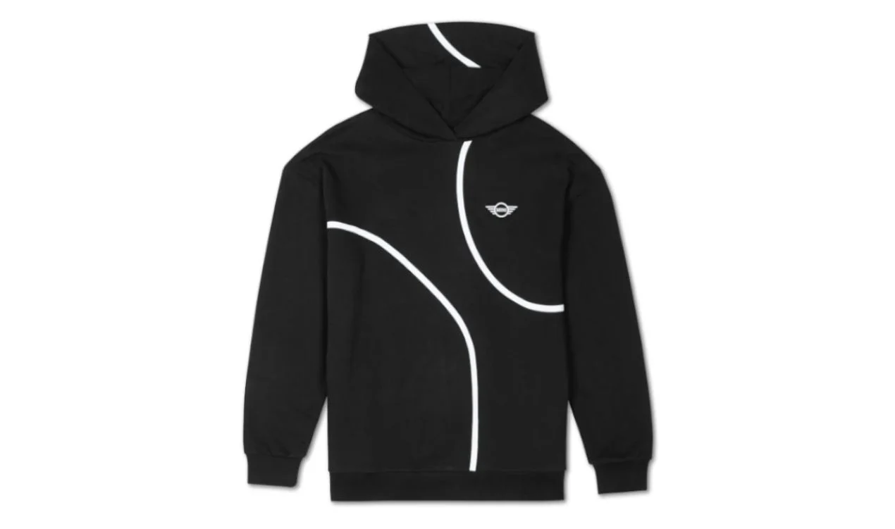 Sudadera con capucha MINI Outline Print negra/blanca talla XXL OEM 80145B32073 válido para MINI. Original MINI.
