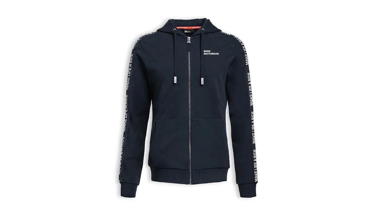 Sudadera con cremallera azul noche OEM 76615B3E362 para BMW Motorrad. Original BMW Motorrad.