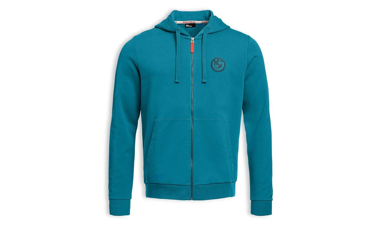 Sudadera con cremallera Spirit of GS azul OEM 76615B3E4B4 talla 2XL para BMW. Original BMW Motorrad.