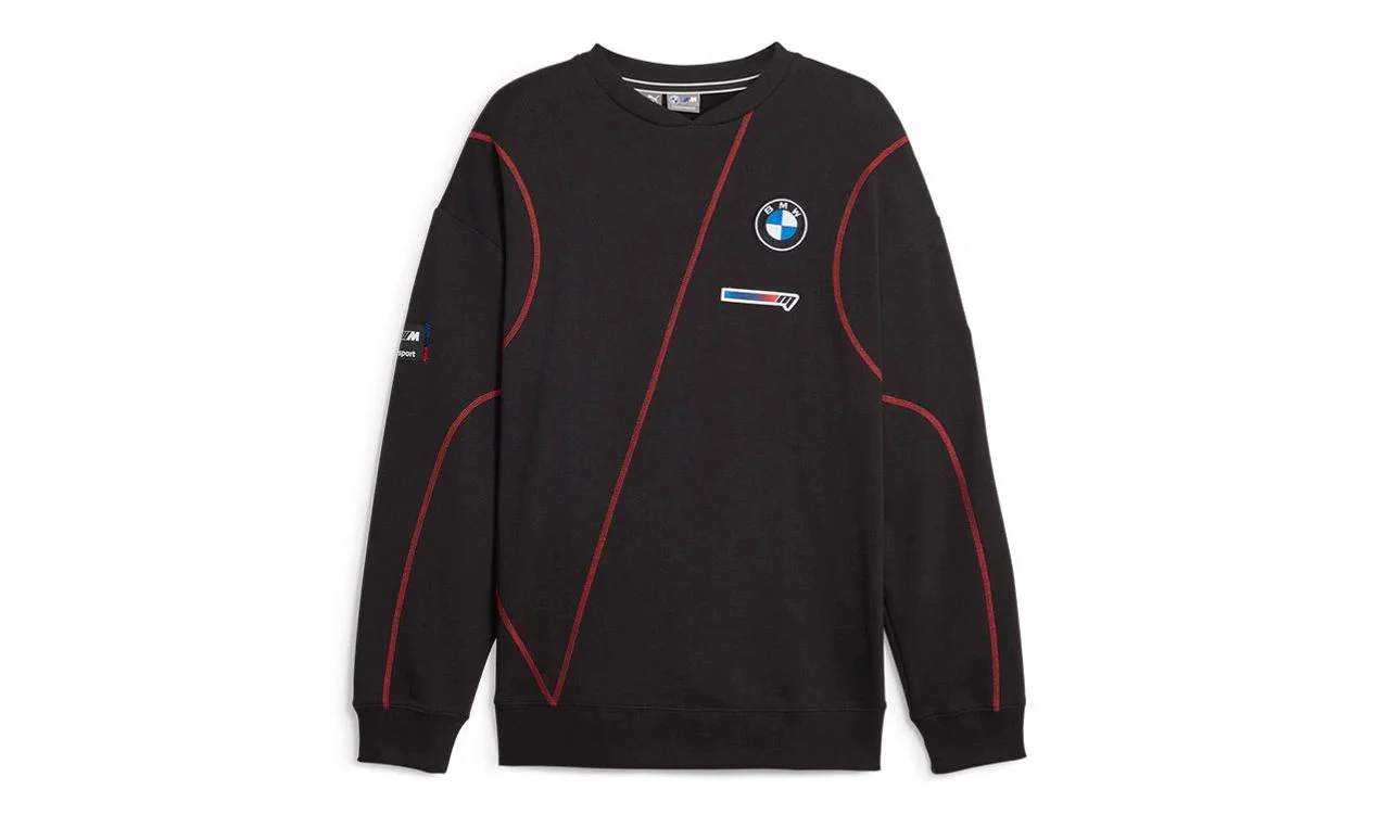 Sudadera MMS Garage Crew cuello redondo negra talla M para BMW Motorsport. Válido para BMW. Original PUMA.
