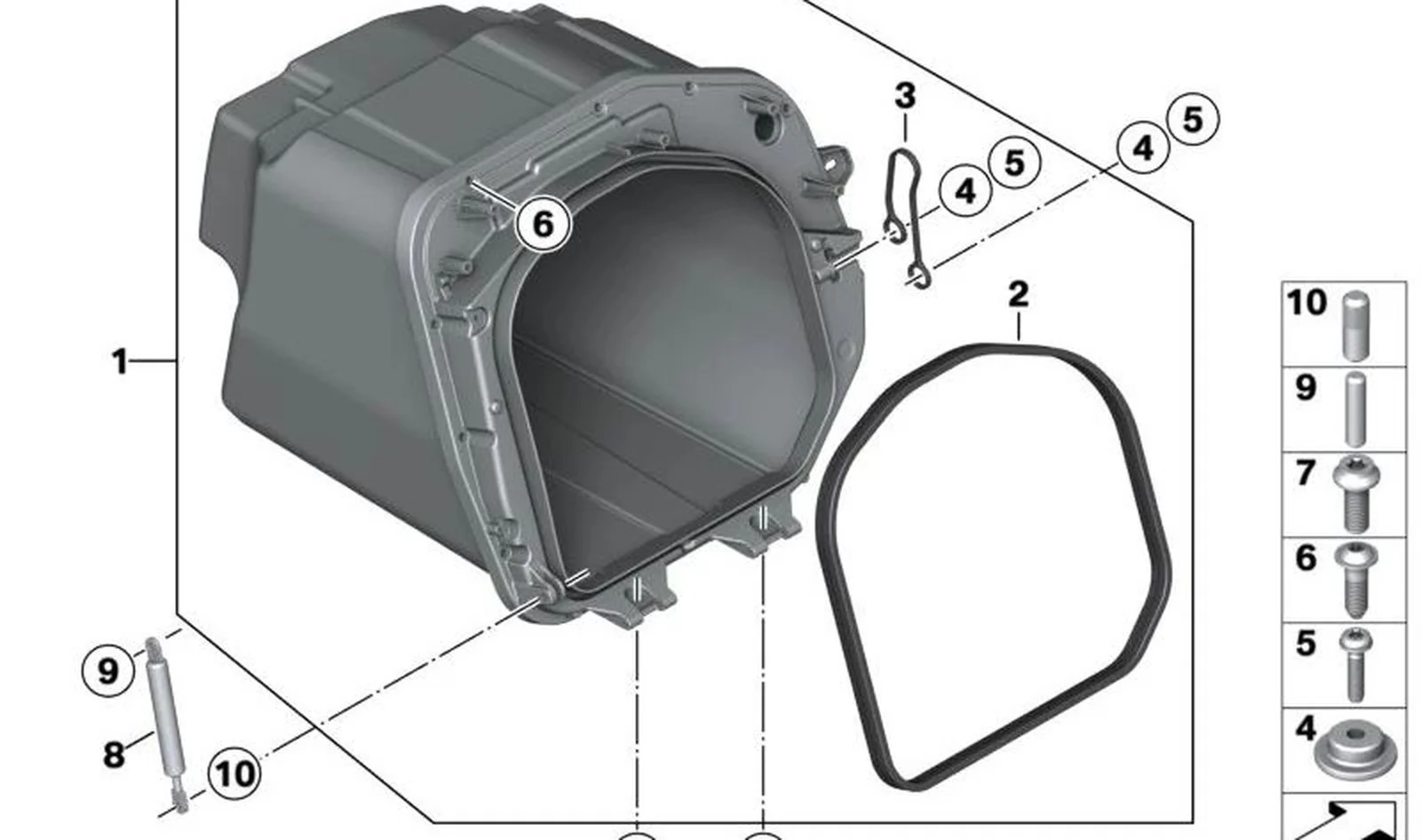 Suelo hueco casco OEM 46541540604 para BMW Motorrad CE04 (K07). Original BMW Motorrad.
