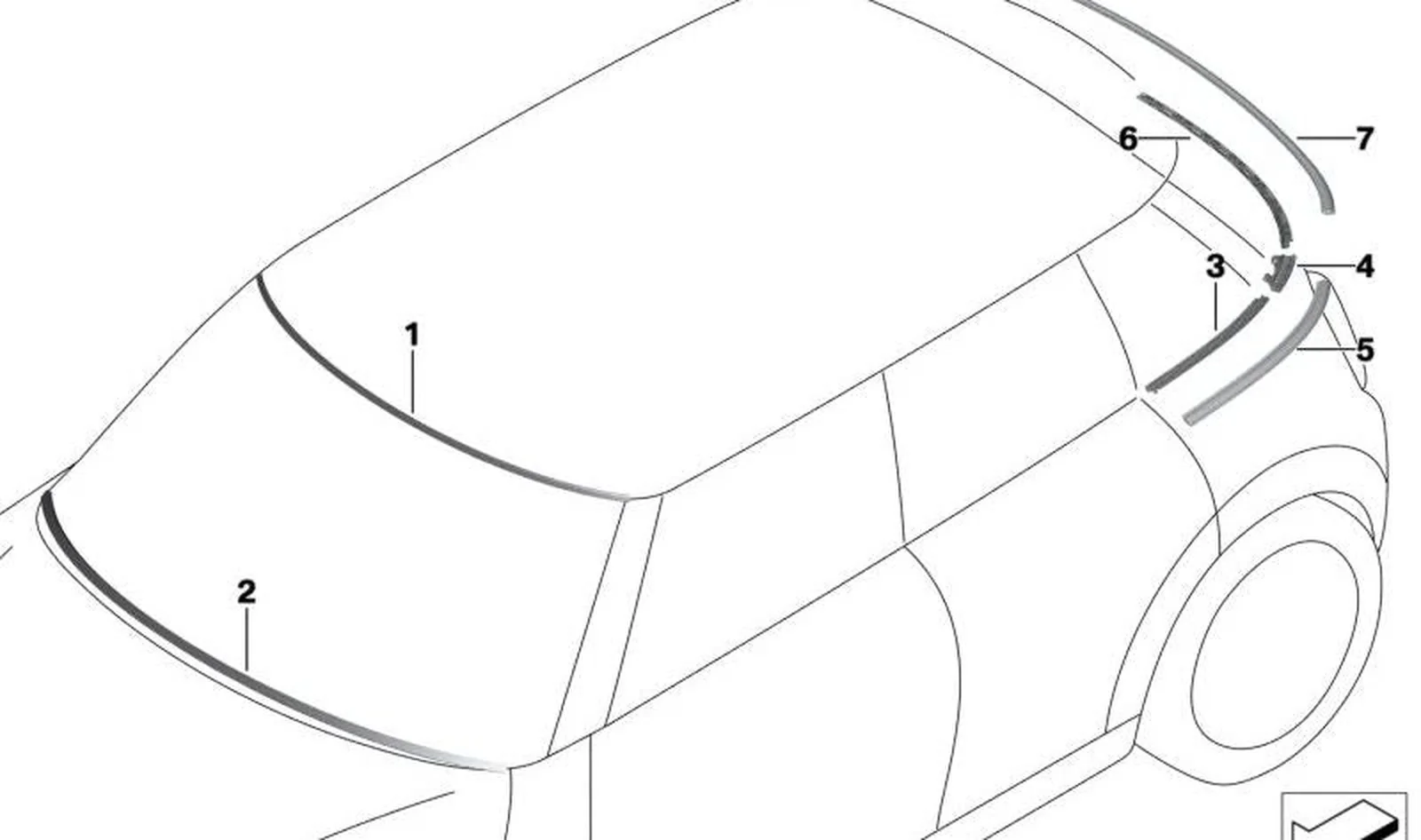 Sujeción moldura embellecedora montante D izquierdo OEM 51377338625 para MINI F55, F55 LCI, F65. Original MINI.