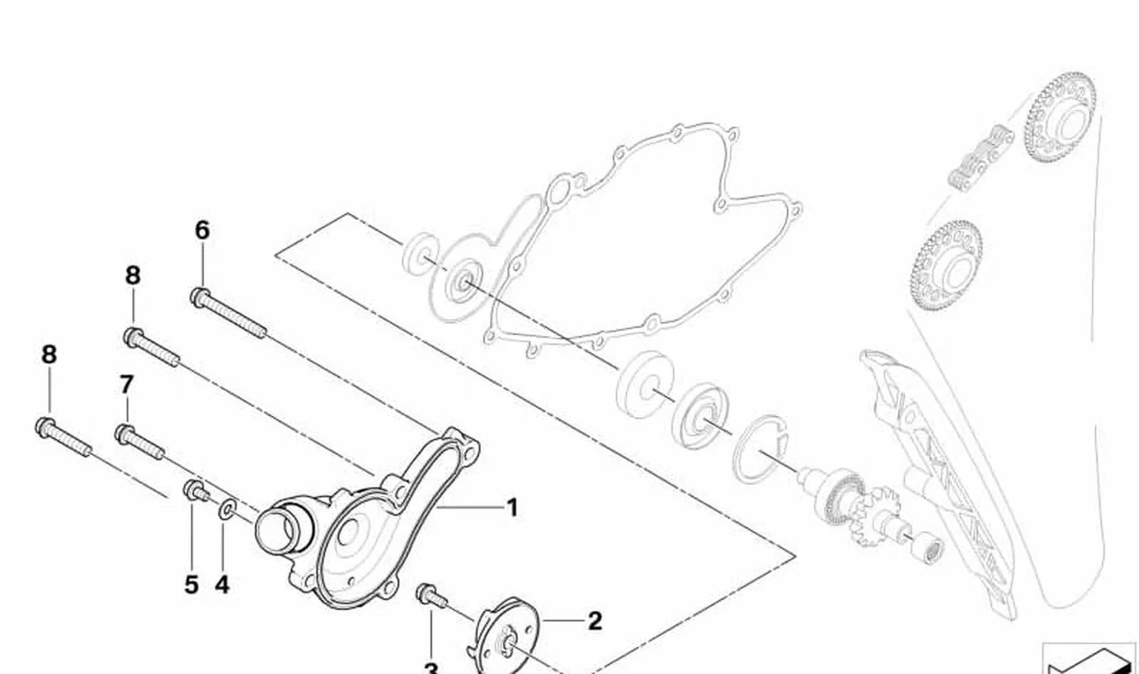 Tapa de la bomba OEM 11517707020 para BMW Motorrad G 450X (09/2007 - 06/2010). Original BMW Motorrad.