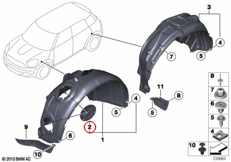 Tapa de remate pasaruedas OEM 51719802413 para MINI Countryman R60, Paceman R61. Original MINI. - Image 2