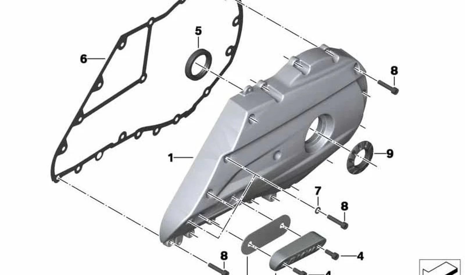 Tapa plata trasera OEM 33358549483 para motos BMW C 600 Sport, C 650 Sport, C 650 GT. Original BMW Motorrad.