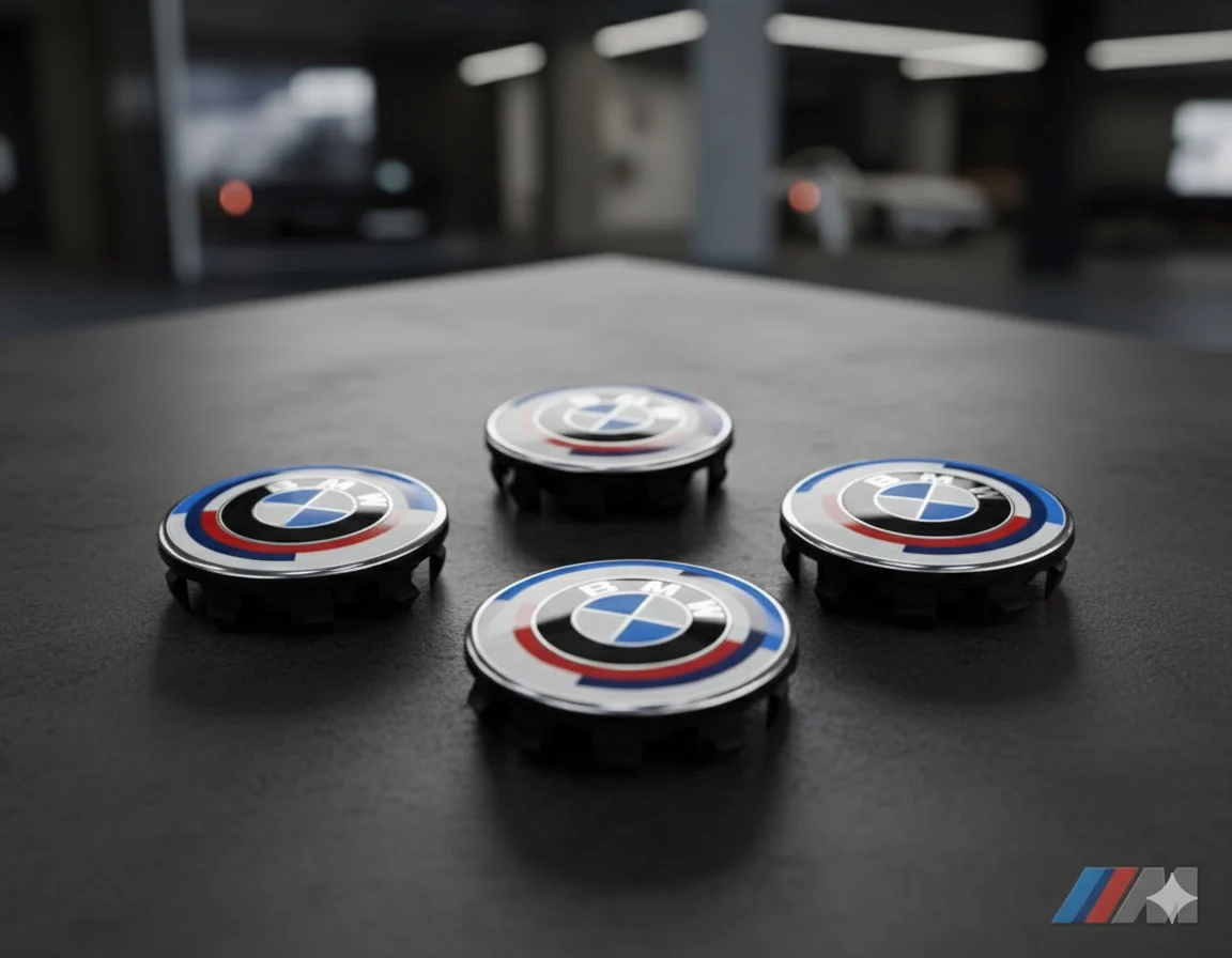 Emblema (insignia) BMW 60mm 50 Aniversario para tapabujes de llanta - set de 4 - Image 2