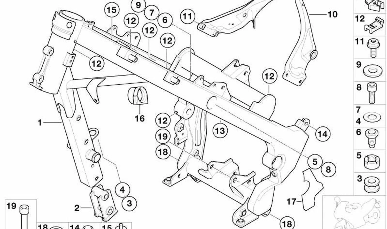 Tapón de cierre OEM 46517650968 para motos BMW F 650 CS, F 650 GS, G 650 GS, G 650 GS Sertão. Original BMW Motorrad.