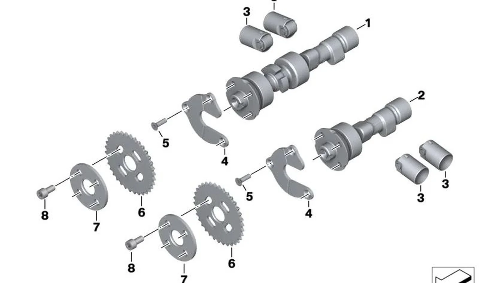 Taqué de rodillo OEM 11328409698 para motos BMW R 18, R 18 Classic, R 18 B, R 18 Transcontinental. Original BMW Motorrad.