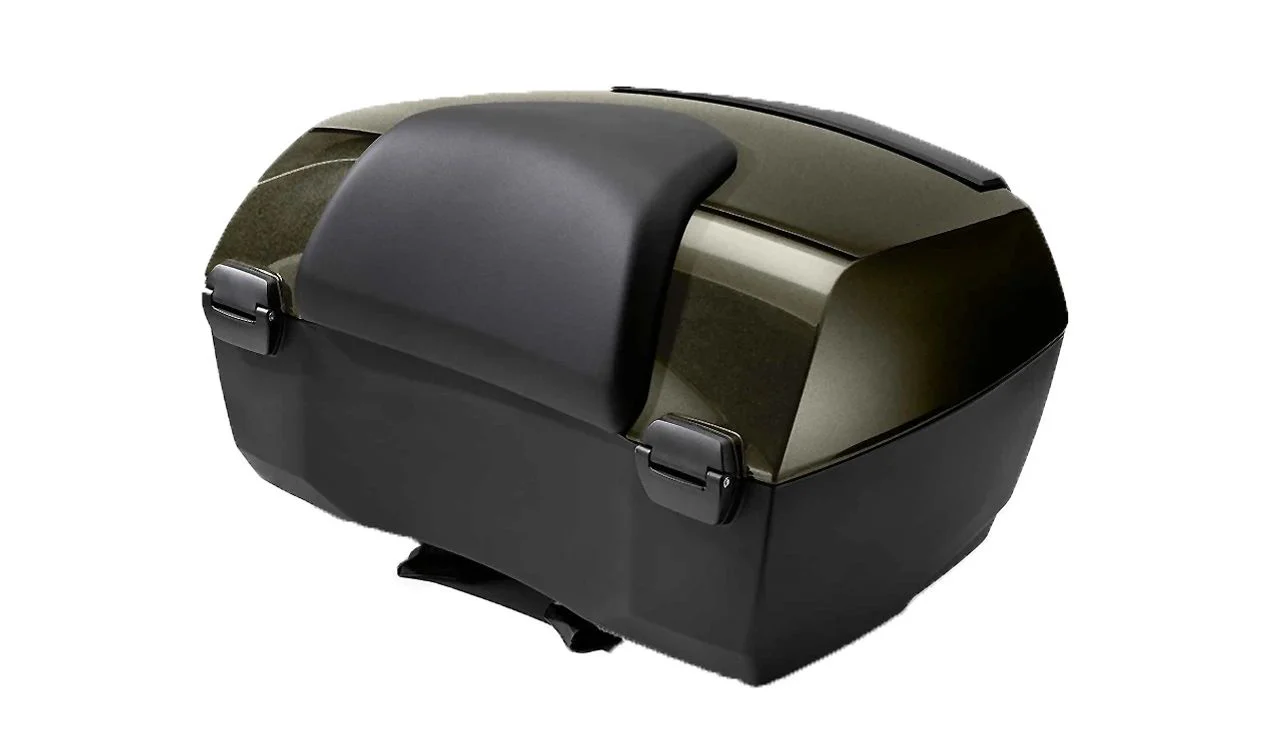 Top case Touring trasero OEM 46549445164 para motos BMW R 1250 RT, R 1200 RT (2018-2023). Color Manhattan metálico. Original BMW Motorrad.