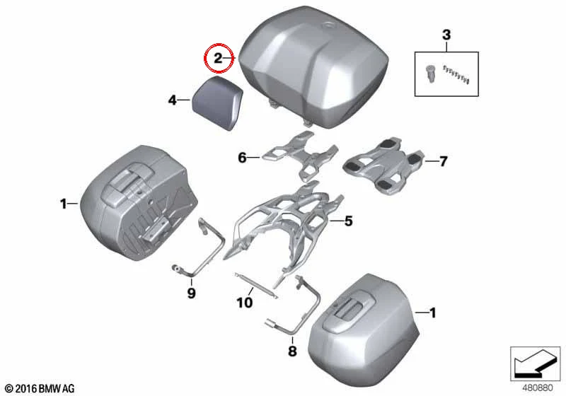 Topcase 49L OEM 77439829378 para motos BMW R 1200 GS, R 1250 GS, S 1000 XR... y más. Original BMW Motorrad. - Image 2