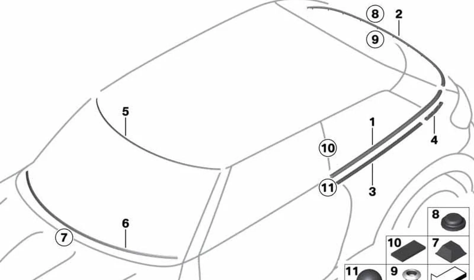 Tope de goma OEM 51319808459 para MINI Countryman R60, Paceman R61. Original MINI.