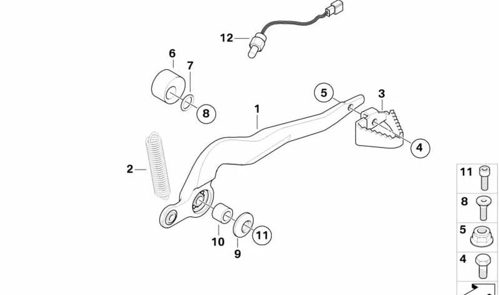 Tornillo avellanado OEM 35217696918 para motos BMW G 650 X (K15). Original BMW Motorrad.
