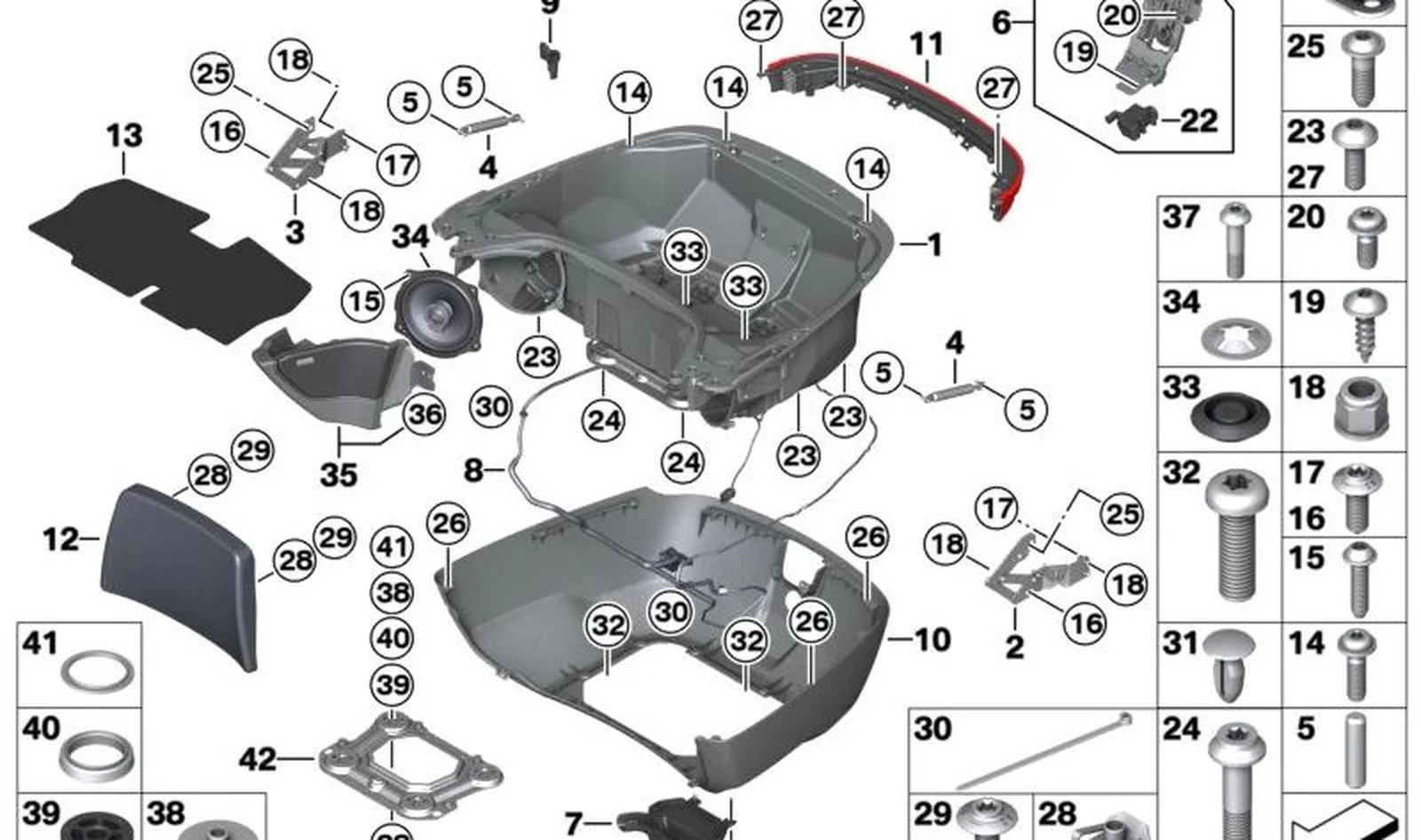 Tornillo cabeza con borde OEM 63212756353 para MINI R56, R56 LCI, Clubman R55, Cabrio R57... y más. Original MINI.