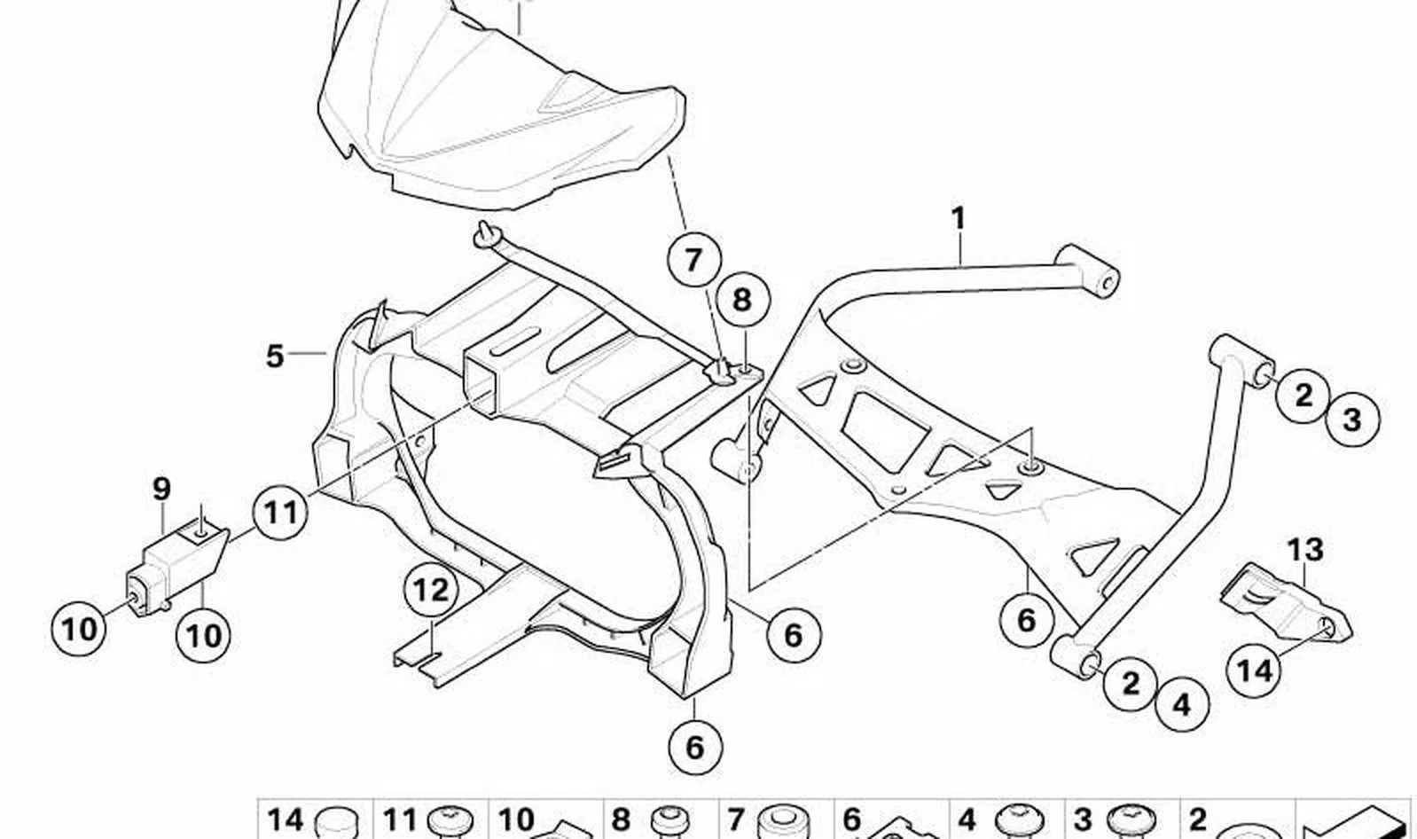 Tornillo de cabeza de lenteja OEM 51117685132 para motos BMW K1200R, K1300R, K1200S... y más. Original BMW Motorrad.