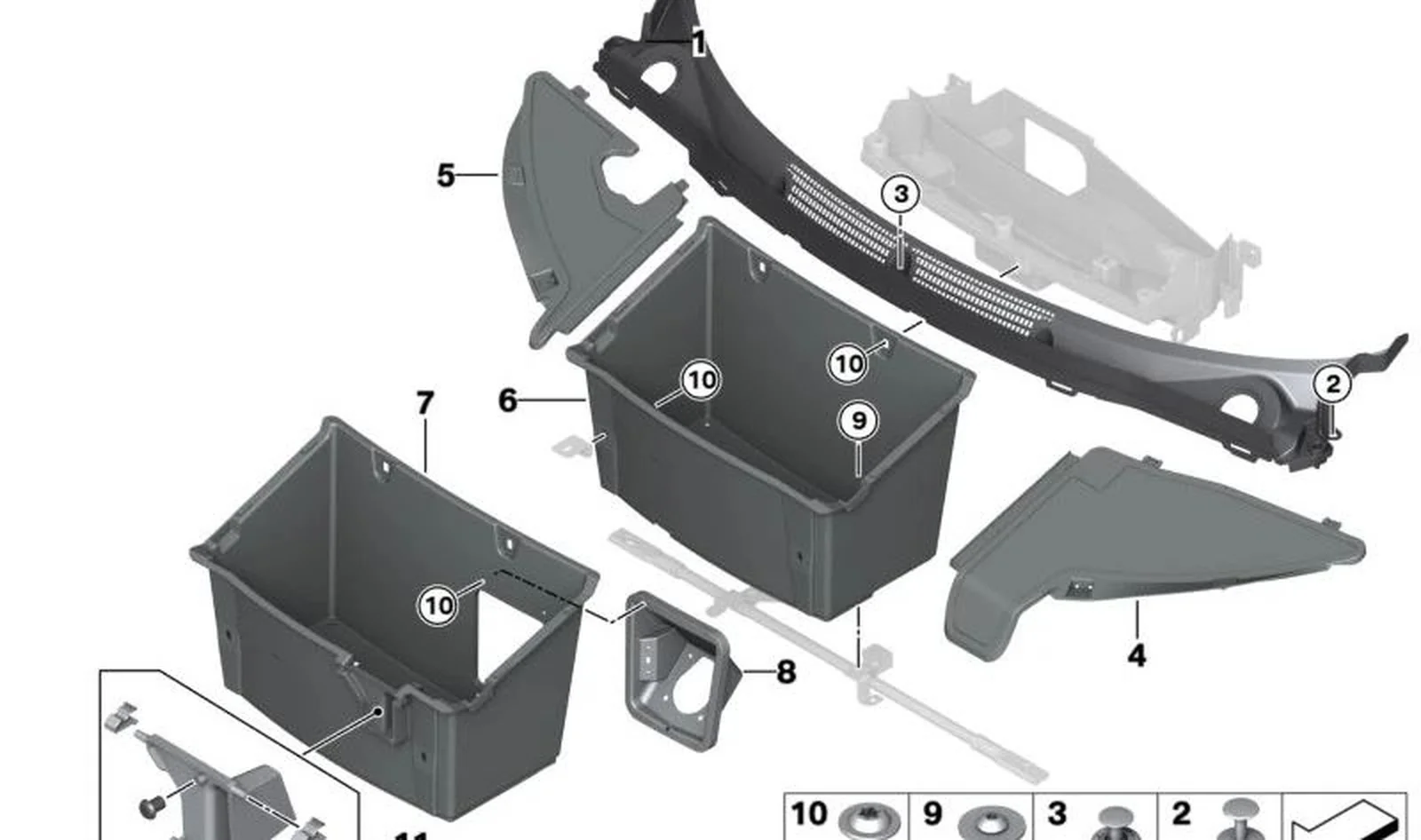 Tornillo de cabeza plana M6X16 OEM 07119907884 para MINI Paceman R61 y BMW i3 I01, I01 LCI. Original BMW y MINI.