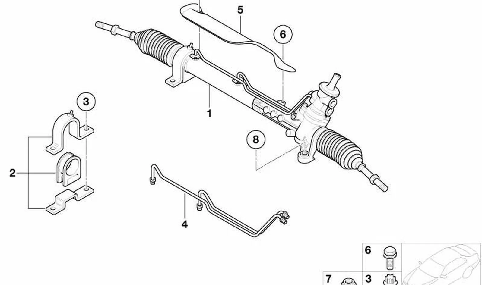 Tornillo Torx servodirección hidráulica M10x45-10.9-ZNS OEM 32136759990 para MINI R50, R53 Cooper, One, One D… y más. Original MINI