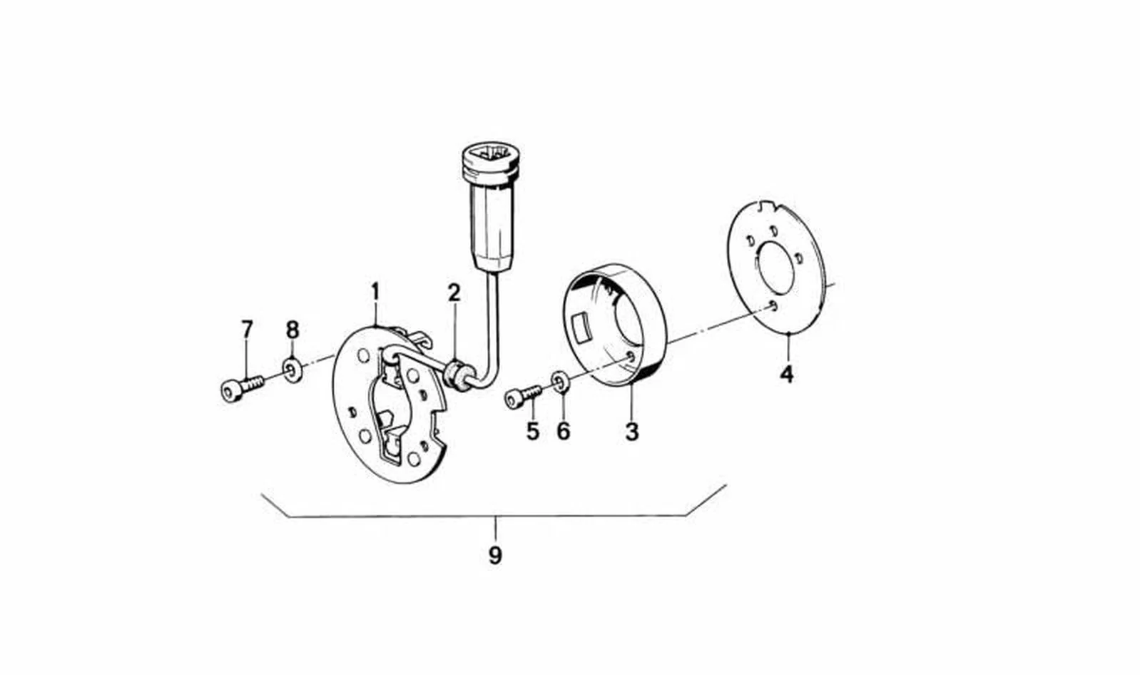 Transmisor de impulsos de encendido OEM 12111459049 para motos BMW K75, K75 RT, K75 S. Original BMW Motorrad.