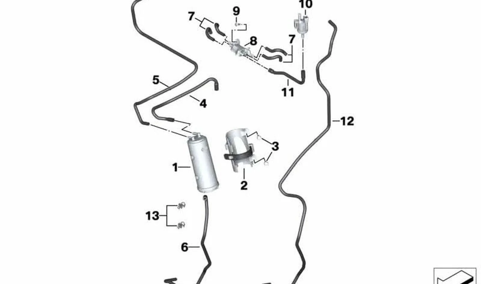 Tubería de combustible OEM 16138356918 para motos BMW S 1000 R, S 1000 RR, S 1000 XR, M 1000 RR, M 1000 R. Original BMW Motorrad.
