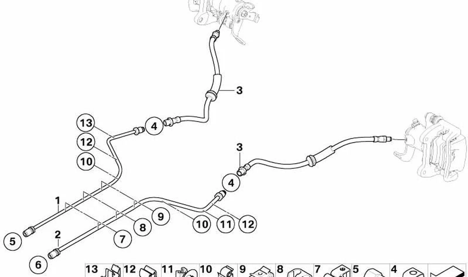 Tubería de freno OEM 34306794855 para MINI R56, R56 LCI, Clubman R55, Clubman R55 LCI, Cabrio R57, Cabrio R57 LCI, Coupé R58. Original MINI. - Image 3