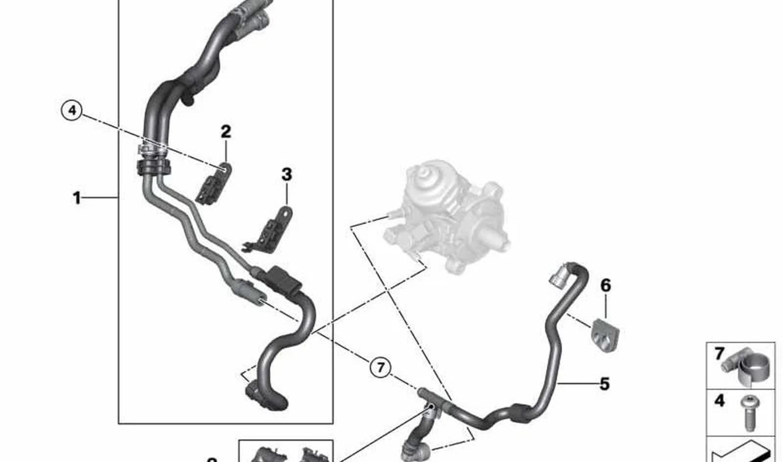 Tubería de retorno de combustible OEM 13538579918 para MINI F56, F55, Clubman F54, Countryman F60... y más. Original MINI.
