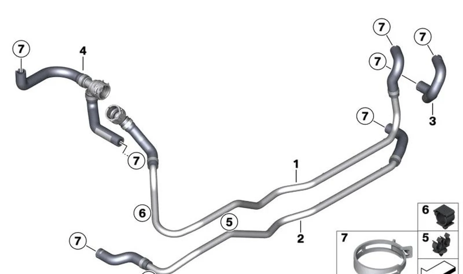 Tubería de retorno de líquido refrigerante OEM 17129829708 para motos BMW C 400 GT, C 400 X y más. Original BMW Motorrad.