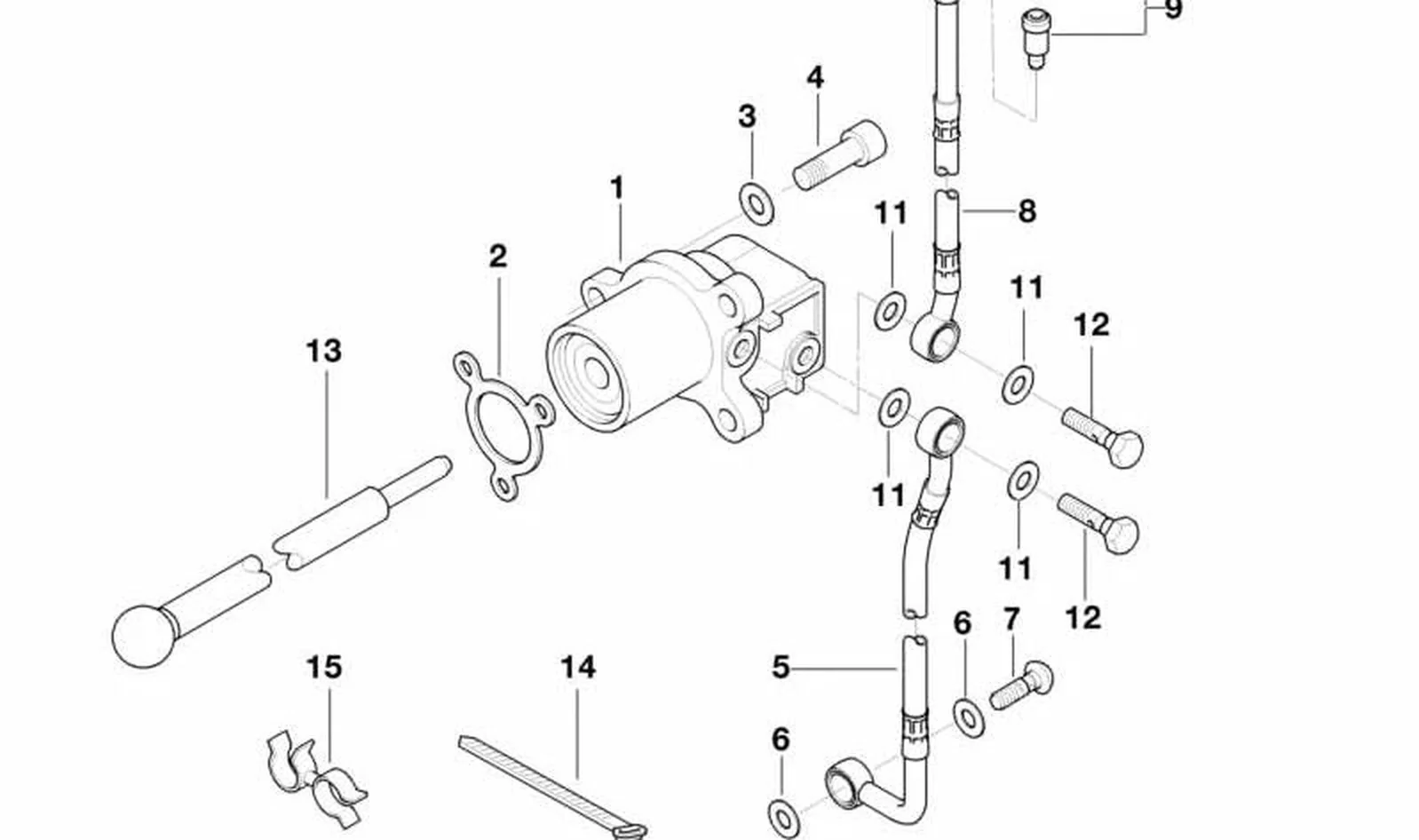Tubería de ventilación embrague OEM 21522352174 para BMW Motorrad K 1200 GT, K 1200 RS... y más. Original BMW Motorrad.