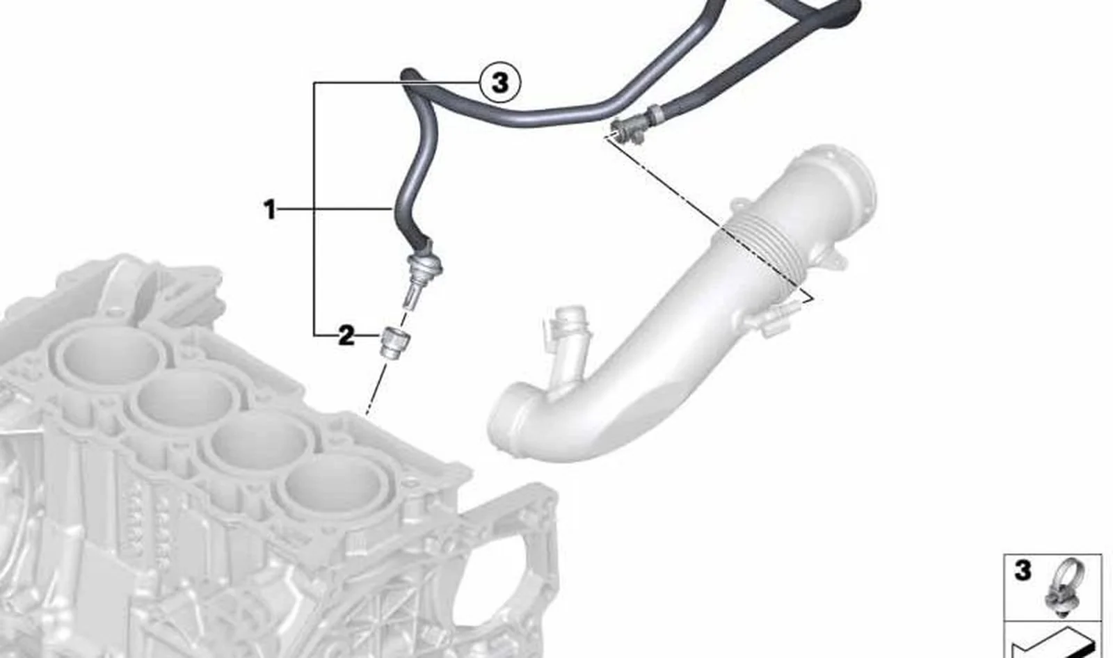 TuberÃa de ventilación OEM 11157632333 para MINI R56 LCI, Clubman R55 LCI, Cabrio R57 LCI, Coupé R58, Roadster R59, Countryman R60, Paceman R61. Original MINI. - Image 2