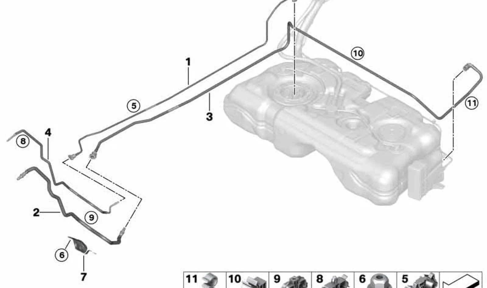 Tubería del aire de barrido OEM 16117300624 para MINI F55, F55 LCI. Original MINI.