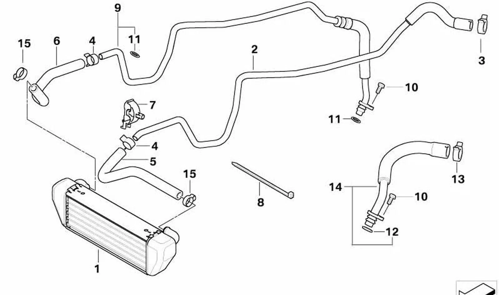 Tubo de retorno OEM 17227688014 para BMW Motorrad K1200S, K1300S. Original BMW Motorrad.