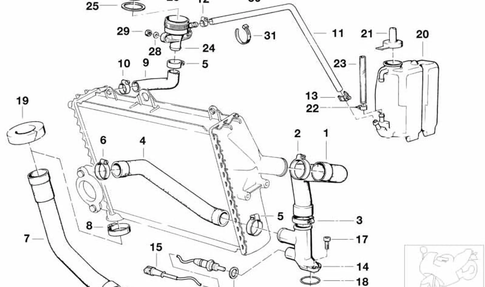 Tubo flexible de agua OEM 17121460691 para motos BMW K75, K75C, K75S, K75RT. Original BMW Motorrad.