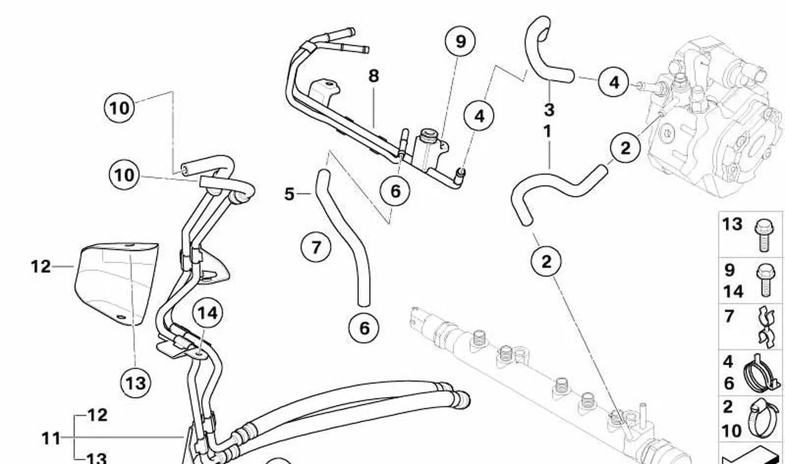 Tubo flexible de combustible OEM 13537790861 para MINI R50 One D (03/2003 - 07/2006). Original MINI. - Image 3