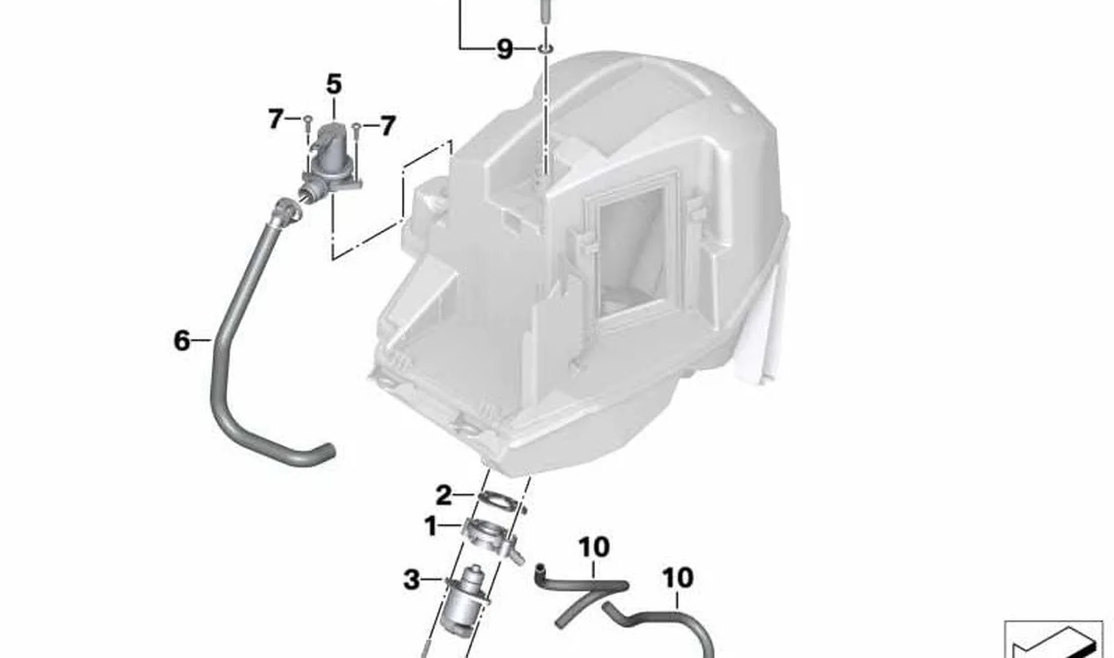 Tubo flexible OEM 11717680103 para BMW Motorrad F800GT, F800S, F800ST, F800R. Original BMW Motorrad.