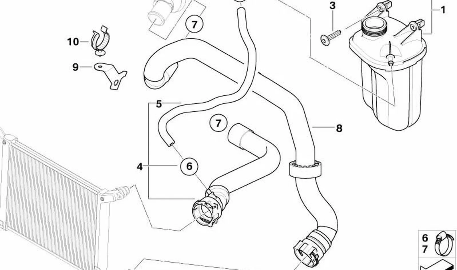 Tubo refrigerante OEM 17127794618 para MINI R50 One D RB11, RB12 2003-2006. Original MINI.