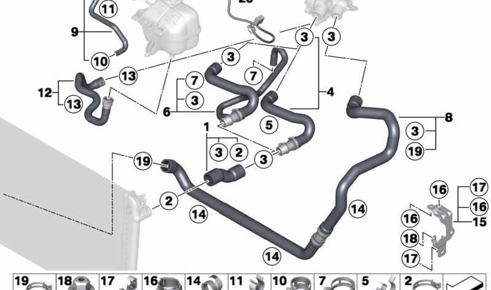 Tubo refrigerante OEM 17129800490 para MINI R60 Cooper, Cooper ALL4, One, Paceman R61... y más. Original MINI.